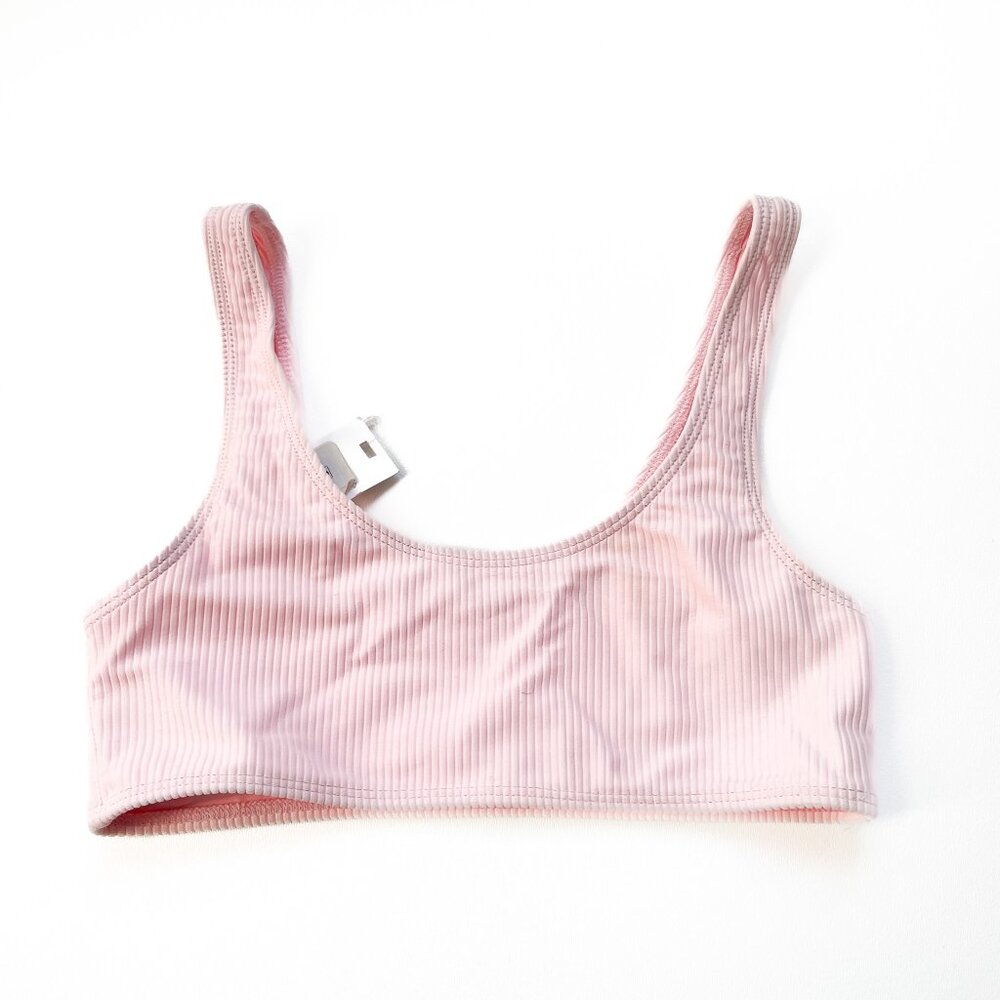 Frankies Bikinis Connor Ribbed Scoop Bikini Top Love Pink Size Small NEW NWT - Picture 3 of 7